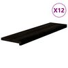 vidaXL Schodiskov&eacute; stupne 12 ks hnedočiern&aacute; 100x30x2 cm dubov&yacute; mas&iacute;v