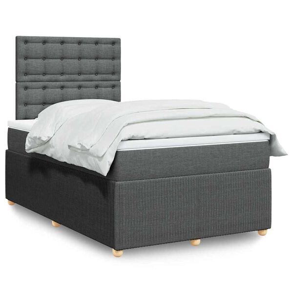 vidaXL Boxspring posteľ s matracom tmavosiv&yacute; 120x200 cm l&aacute;tka