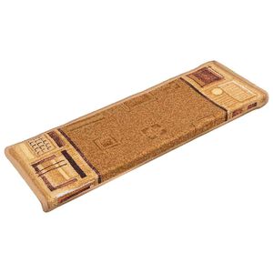 vidaXL Samolepiace n&aacute;&scaron;ľapy na schody 15 ks b&eacute;žov&eacute; 65x21x4 cm