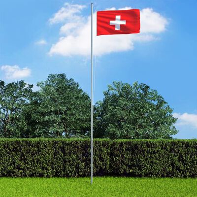 vidaXL Vlajka Švajčiarsko 90x150 cm