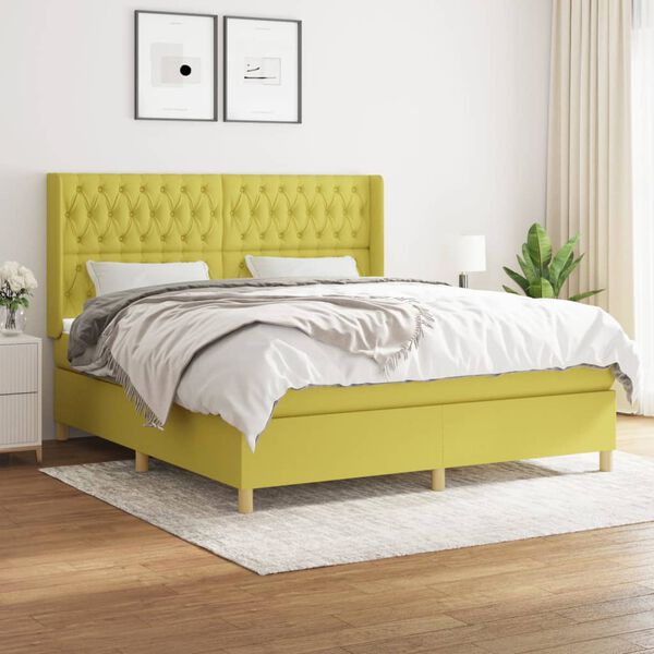 vidaXL Boxspring posteľ s matracom zelen&aacute; 180x200 cm l&aacute;tka