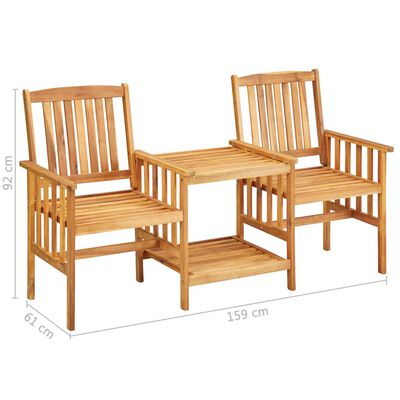 vidaXL Záhradné stoličky s jedálenským stolíkom a vankúšmi akáciový masív