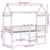 vidaXL Vysoká posteľ so strechou voskovo hnedá 75x190cm borovic. masív