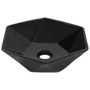 vidaXL Um&yacute;vadlo biele 41x36,5x12 cm keramick&eacute; čierne