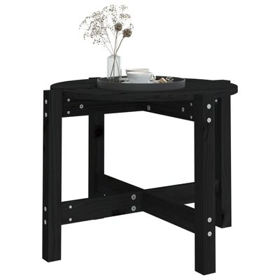 vidaXL Konferenčný stolík čierny Ø 62,5x45 cm borovicový masív