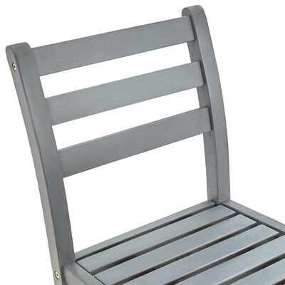 vidaXL Barové stoličky 4 ks, sivé, akáciový masív