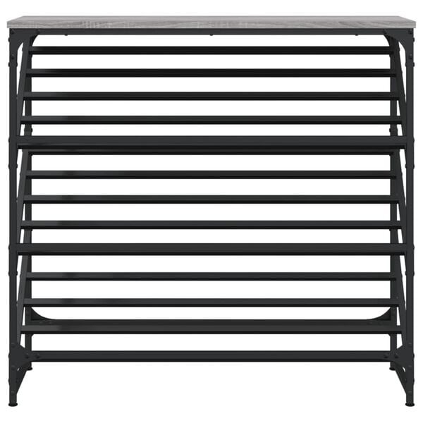 vidaXL Reg&aacute;l na top&aacute;nky siv&yacute; sonoma 90x30x85 cm kompozitn&eacute; drevo