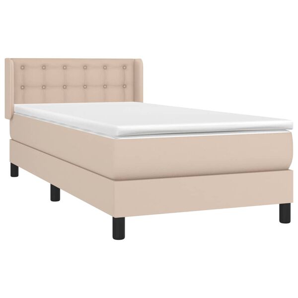 vidaXL Boxspring posteľ s matracom kapuč&iacute;nov&aacute; 100x200 cm umel&aacute; koža