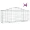 vidaXL Obl&uacute;kov&eacute; gabionov&eacute; ko&scaron;e 10 ks 200x50x80/100 cm pozinkov. železo