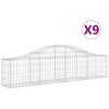 vidaXL Obl&uacute;kov&yacute; gabionov&yacute; k&ocirc;&scaron; 9 ks 200x30x40/60 cm pozinkovan&eacute; železo