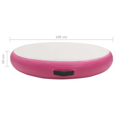 vidaXL Nafukovací gymnastický matrac s pumpou 100x100x20 cm PVC ružový