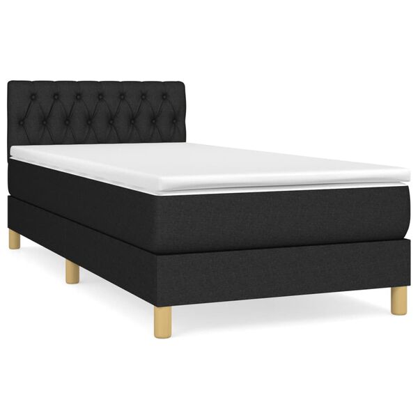 vidaXL Boxspring posteľ s matracom čierna 100x200 cm l&aacute;tka