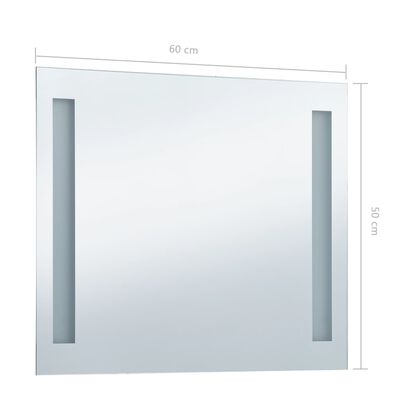 vidaXL Kúpeľňové LED nástenné zrkadlo 60x50 cm