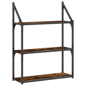 vidaXL 3-posch. n&aacute;stenn&aacute; polica dymov&yacute; dub 60x21x78,5 cm kompoz. drevo