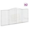 vidaXL Obl&uacute;kov&eacute; gabi&oacute;nov&eacute; ko&scaron;e 2ks 400x30x180/200cm pozinkovan&eacute; železo