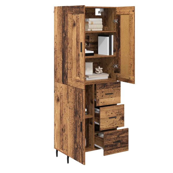 vidaXL Highboard so z&aacute;suvkou 2 pcs Star&eacute; drevo Kompozitn&eacute; drevo