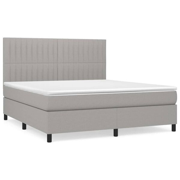 vidaXL Boxspring posteľ s matracom svetlosiv&aacute; 100x200 cm l&aacute;tka