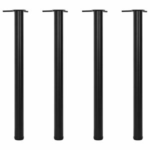 vidaXL Stolov&eacute; nohy s nastaviteľnou v&yacute;&scaron;kou, čierne 870 mm 4 ks