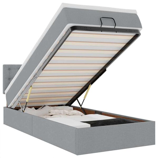 vidaXL Osmansk&yacute; r&aacute;m postele s matracom svetlosiv&aacute; 90x190 cm l&aacute;tka