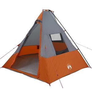 vidaXL Tipi stan 6-miestny Vodoodoln&yacute; &Scaron;ed&aacute; a oranžov&aacute; taft