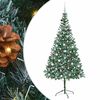 vidaXL Umel&yacute; vianočn&yacute; stromček s 300 LED-i Zelen&aacute; 210 cm PVC a oceľ