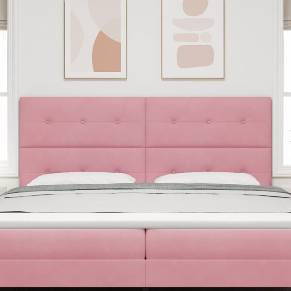 vidaXL LED hlavov&aacute; doska so svetlami LED di&oacute;dy Ružov&aacute; 200 cm Polyester