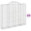 vidaXL Obl&uacute;kov&eacute; gabionov&eacute; ko&scaron;e 9 ks 200x30x160/180 cm pozink. železo