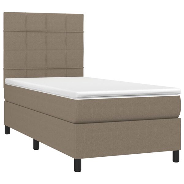 vidaXL Posteľn&yacute; r&aacute;m boxspring s matracom sivohned&yacute; 90x190 cm l&aacute;tka