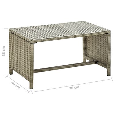 vidaXL Konferenčný stolík, béžový 70x40x38 cm, polyratan