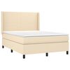 vidaXL Boxspring posteľ s matracom kr&eacute;mov&yacute; 140x190 cm l&aacute;tka