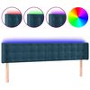 vidaXL Čelo postele s LED tmavomodr&eacute; 203x16x78/88 cm zamat