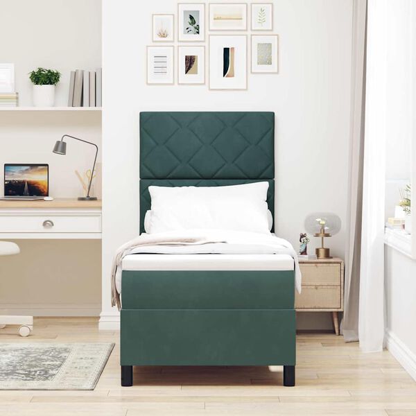 vidaXL LED box s pružinami s matracmi Tmavozelen&aacute; 80 x 200 cm l&aacute;tka