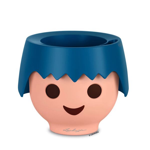 LECHUZA Kvetin&aacute;č na st&ocirc;l OJO ALL-IN-ONE oce&aacute;novo modr&aacute;