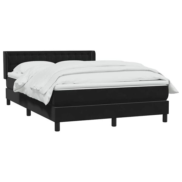 vidaXL Posteľn&yacute; r&aacute;m boxspring s matracom čierny 160x210 cm zamat