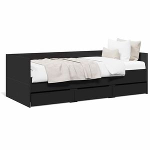 vidaXL V&aacute;ľanda so z&aacute;suvkami bez matraca čierna 75x190 cm