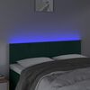 vidaXL Čelo postele s LED tmavozelen&eacute; 144x5x78/88 cm zamat