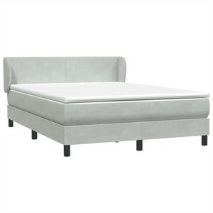 vidaXL Posteľn&yacute; r&aacute;m boxsping s matracom bledosiv&yacute; 160x210 cm zamat