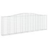 vidaXL Obl&uacute;kov&yacute; gabionov&yacute; k&ocirc;&scaron; 400x30x120/140 cm pozinkovan&eacute; železo