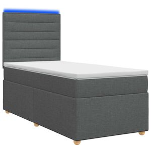 vidaXL Posteľ boxspring s matracom Tmavosiv&aacute; 80 x 200 cm L&aacute;tka