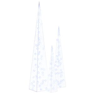 vidaXL Sada akrylov&yacute;ch LED sveteln&yacute;ch kužeľov modr&eacute; 60/90/120cm