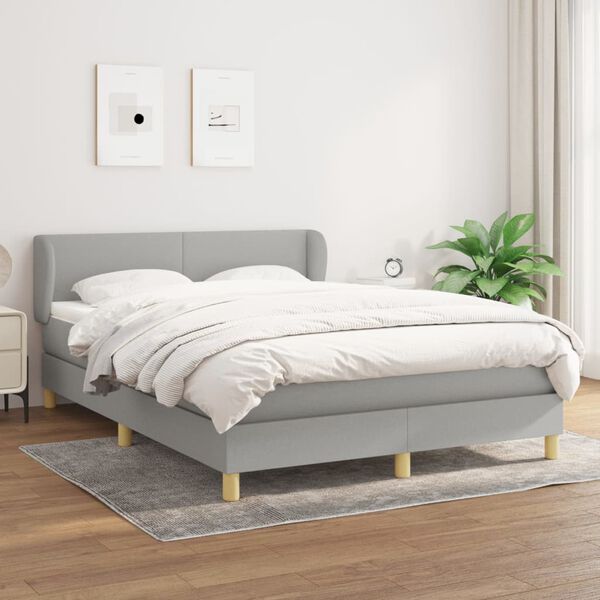 vidaXL Boxspring posteľ s matracom bledosiv&aacute; 140x200 cm l&aacute;tka