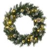vidaXL Vianočn&yacute; veniec s LED svetlami zelen&yacute; 60 cm PVC