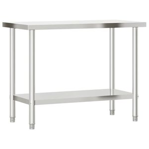 vidaXL Kuchynsk&yacute; pracovn&yacute; st&ocirc;l 110x55x85 cm nehrdzavej&uacute;ca oceľ