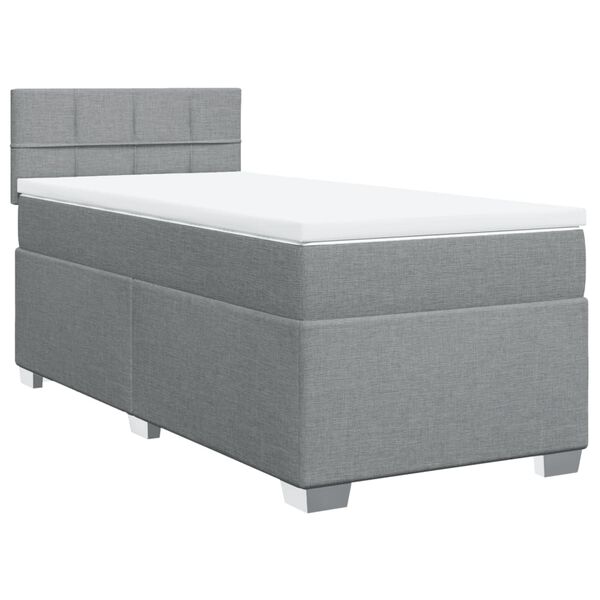 vidaXL Boxspring posteľ s matracom bledosiv&yacute; 100x200 cm l&aacute;tka