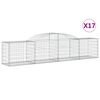 vidaXL Obl&uacute;kov&yacute; gabionov&yacute; k&ocirc;&scaron; 17 ks 300x50x60/80 cm pozinkovan&eacute; železo