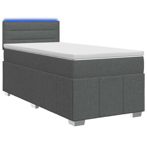 vidaXL Posteľ boxspring s matracom Tmavosiv&aacute; 80 x 200 cm L&aacute;tka