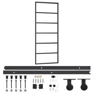vidaXL Posuvn&eacute; dvere s kovan&iacute;m ESG sklo a hlin&iacute;k 76x205 cm