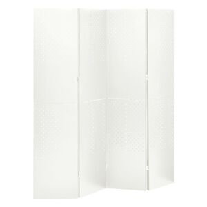 vidaXL Parav&aacute;n so 4 panelmi, biela 160x180 cm oceľ