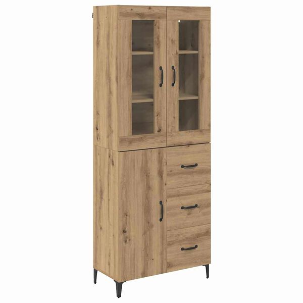 vidaXL Highboard Remeselný dub 69,5 x 34 x 180 cm Kompozitné drevo