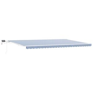 vidaXL Sklopn&aacute; mark&iacute;za Modr&aacute; a biela 600 &times; 300 cm Polyester a hlin&iacute;k